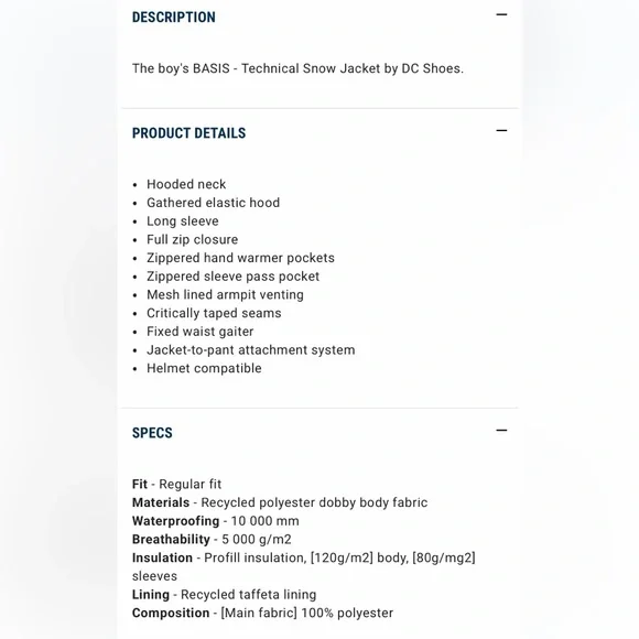 DC shoes youth basis ski/snowboard snow jacket - Picture 7 of 10